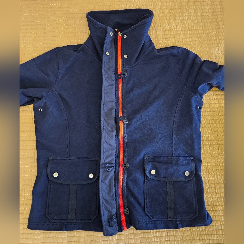 Lauren Active Ralph Lauren Vintage Shacket Nautical Preppy Navy Red Full Zip - Picture 2 of 15